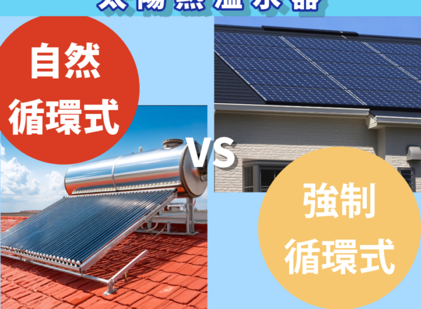 太陽熱温水器　自然循環式　強制循環式　比較　
