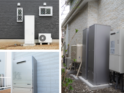 給湯器の種類別比較イラスト